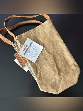 Lot of Trader Joe's Washable Paper Wine Bags- Tan and Grey